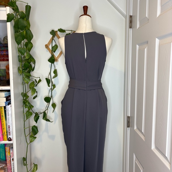 ASTR Side Tie Gray Jumpsuit - Picture 5 of 9